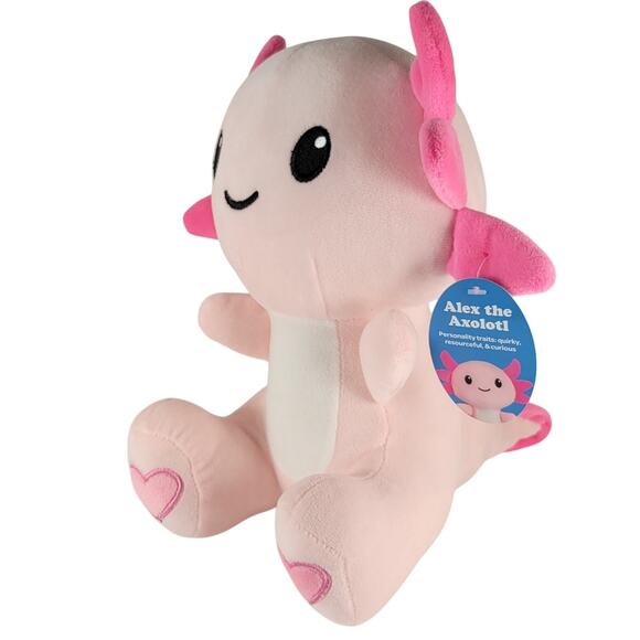 Alex the Axolotl Plush 10" Send A Friend Pink Stuffed Animal Toy Hearts Stuffie - Picture 2 of 16